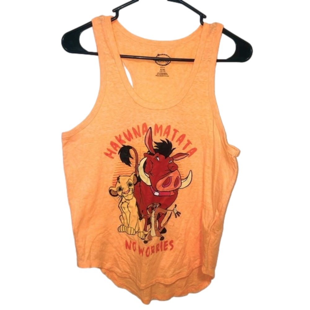 DISNEY Orange “Hakuna Matata, No Worries” Lion King Tank Top